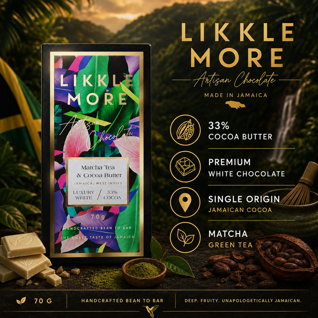 33% White Chocolate with Matcha Tea | Single-Origin Jamaican White Chocolate