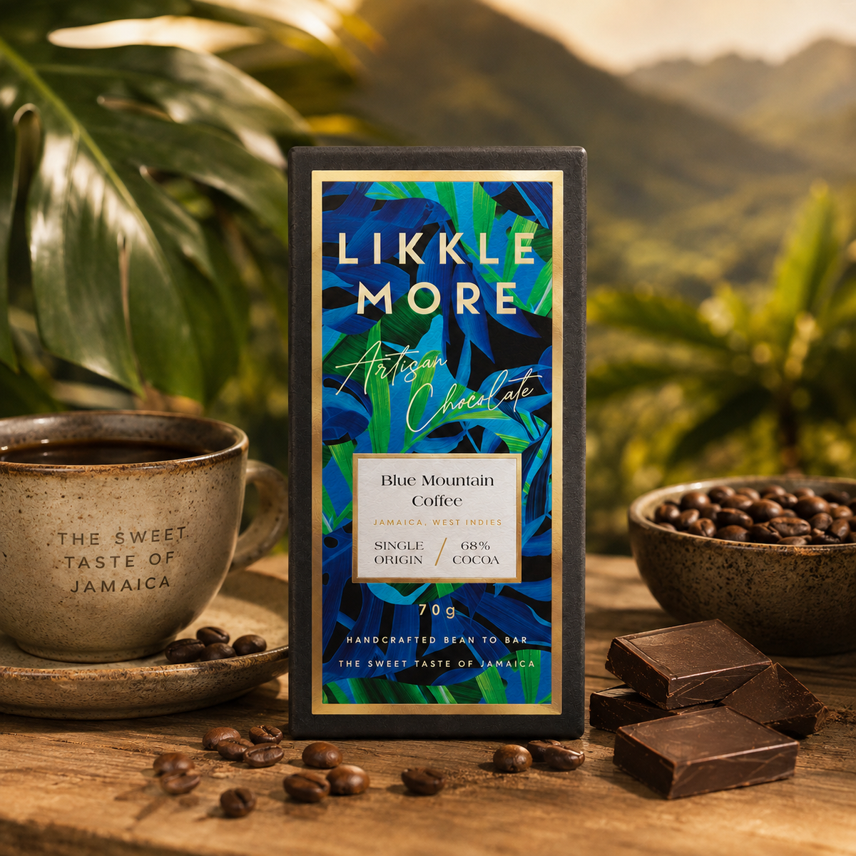68% Dark Chocolate with Jamaica Blue Mountain Coffee | Single-Origin Jamaican Vegan Chocolate