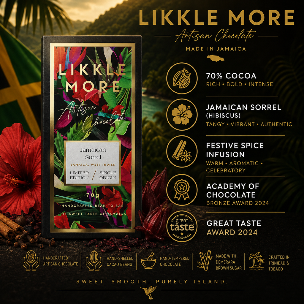 70% Dark Chocolate with Jamaican Sorrel | Single-Origin Jamaican Vegan Chocolate | Award-Winning