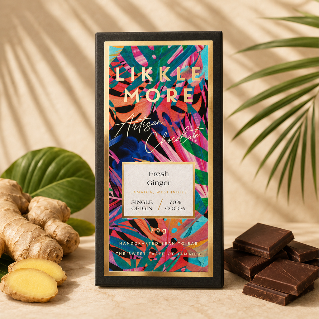 70% Dark Chocolate with Fresh Ginger | Single-Origin Jamaican Vegan Chocolate | Award-Winning