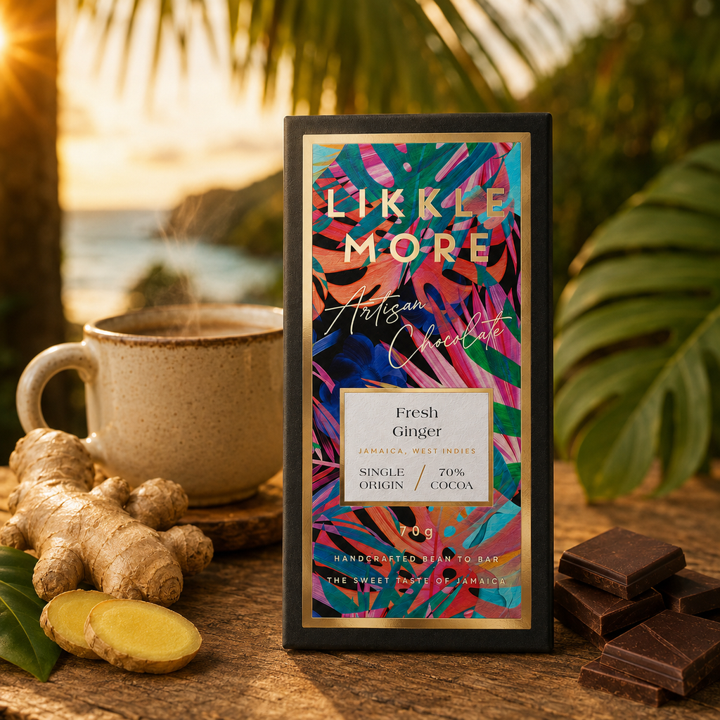 70% Dark Chocolate with Fresh Ginger | Single-Origin Jamaican Vegan Chocolate | Award-Winning