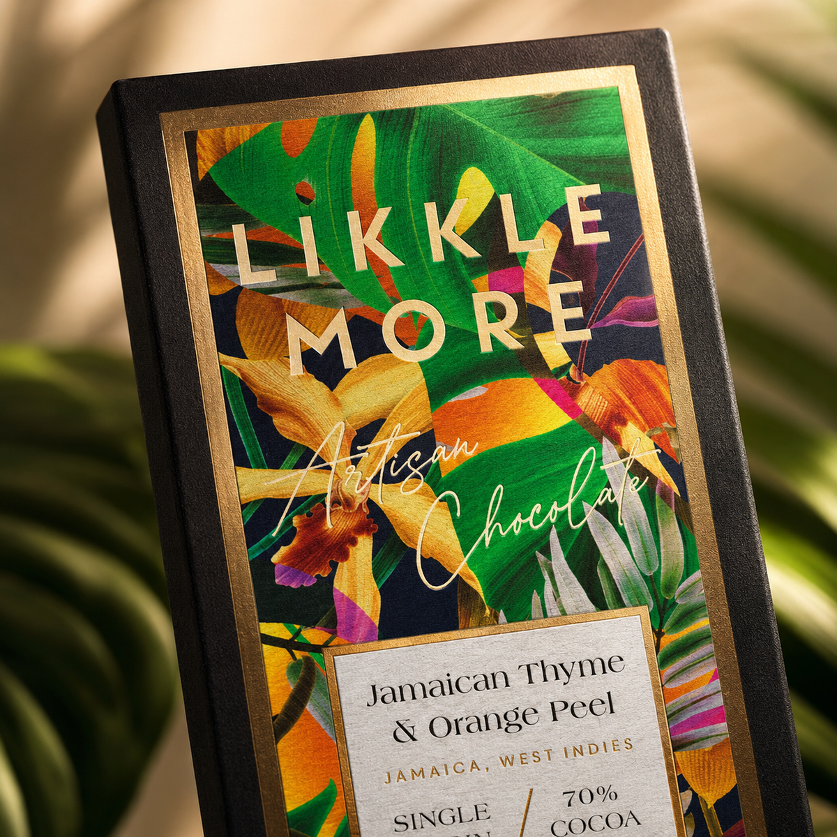 70% Dark Chocolate with Jamaican Thyme & Candied Orange Peel | Single-Origin Jamaican Vegan Chocolate | Award-Winning