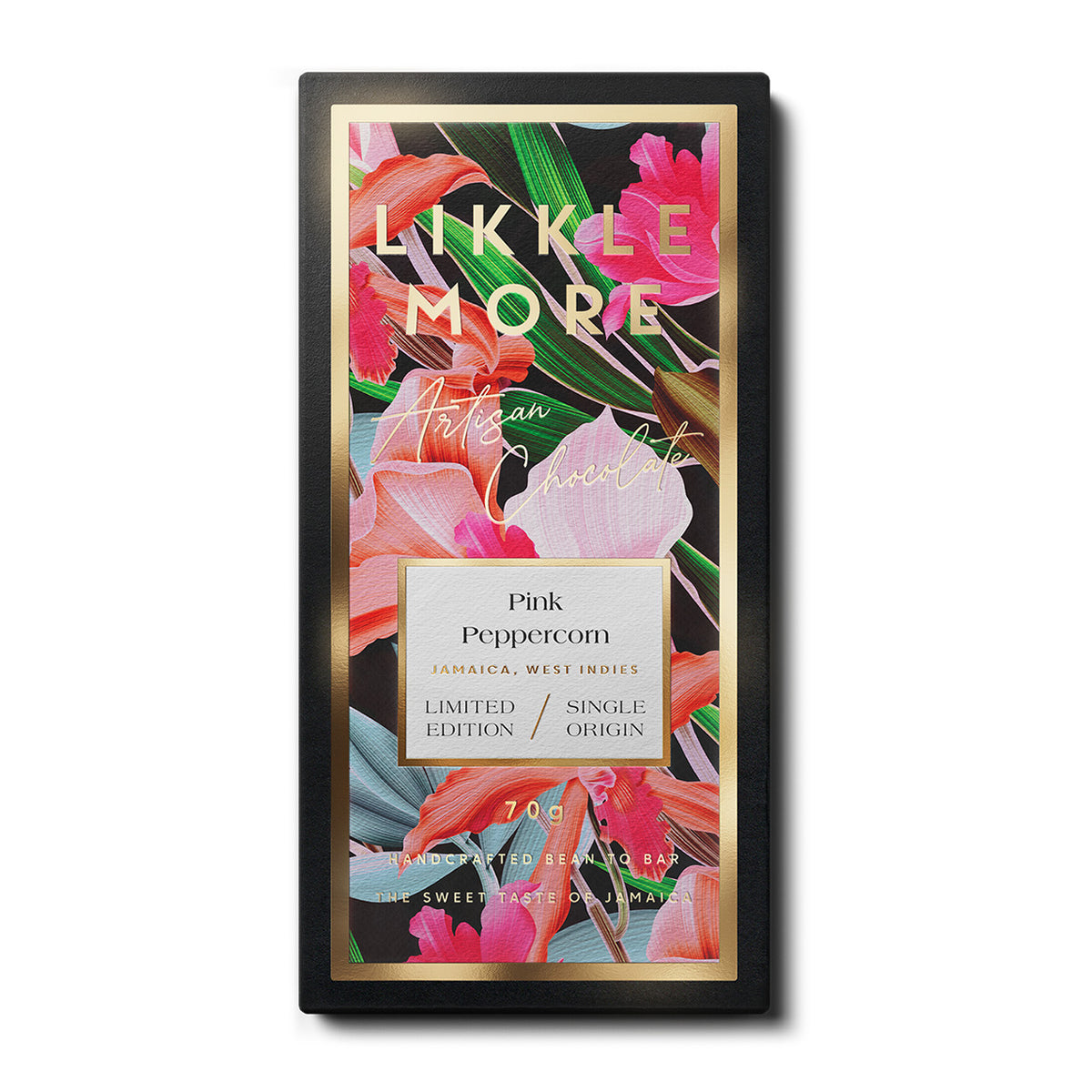 70% Dark Chocolate with Pink Peppercorn | Single-Origin Jamaican Vegan Chocolate | Gold Award Winner